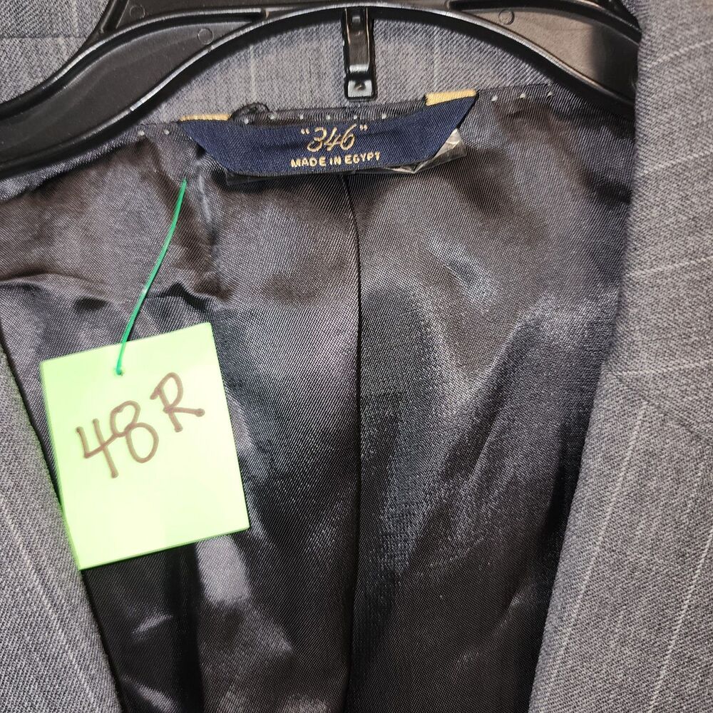 GRAY BROOKS BROTHERS 346 STRETCH WOOL SPORT COAT sz 48R pinstriped suit jacket